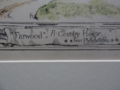 Farwood, Country House, Philadelphia, PA, 1886. Wilson Eyre, Architect, Original