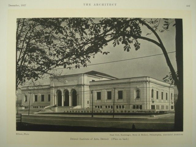 Exterior, Detroit Institute of Arts. Detroit MI, 1927. Paul Cret, Zantzinger, Borie & Medary