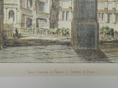 Grand Staircase of Francis I, Chateau de Blois, France, 1885, Original Plan