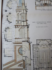 First Congregational Church, Old Lyme, CT, Original Plan. Ernest Greene