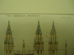 Details of Memorial Tower of the Freshman Dormitories  1909 Frank Miles Day Original Plan