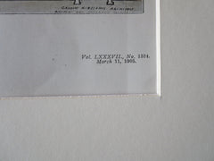 Carnegie Tech Schools, Pittsburgh, PA 1905, Kiessling Original Plan Hand Colored