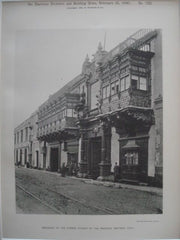 Residence of the Former Viceroy of the Province in Santiago, Chile, 1890. Gelatine