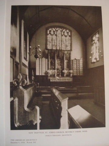 New Triptych, St. John's Church, Beverly Farms MA, 1926. Cram and Ferguson