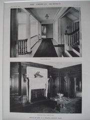 House of Hon. E. S. Draper, Boston MA, 1912. A. W. Longfellow. Lithograph