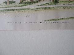 David Francis House, Jamestown, RI, 1900, C Withers. Original Plan Hand Colored