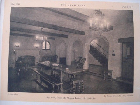 Play Room: House for Mr. Wooster Lambert, St. Louis MO, 1926. La Beaume & Klein