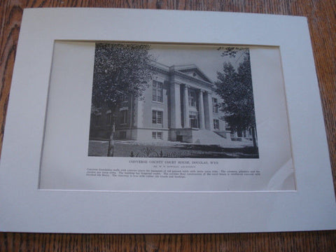 Side view: Converse County Court House, Douglas, WY, 1916. W.N. Bowman. Lithograph