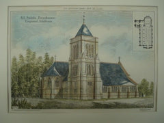 Additions to All Saints Church in Branksome, Dorset, England, 1880. Cole A. Adams & H. P. Horner