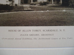 House of Allen Toby, Scarsdale NY, 1927. Julius Gregory. Lithograph