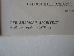 Haddon Hall Detail, Atlantic City, NJ, Rankin, Kellogg & Crane, 1926, Lithograph