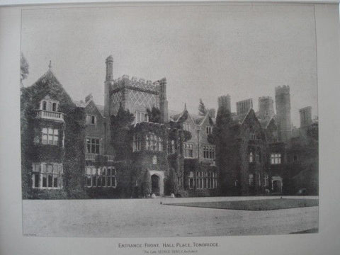 Entrance Front, Hall Place in Tonbridge, England, 1890. George Devey