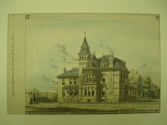 Residence of Howard Soule, Jr., Esq. in Syracuse NY. 1877. Archidmedes Russell. Original Plan