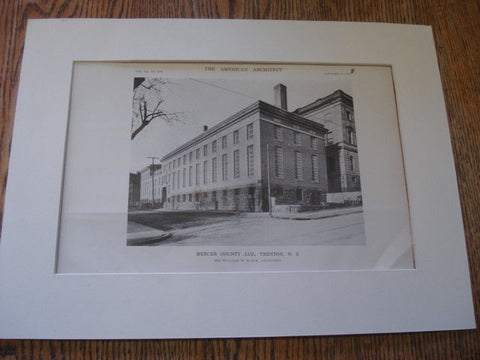 Mercer County Jail, Trenton, NJ, 1916. William W. Slack. Lithograph