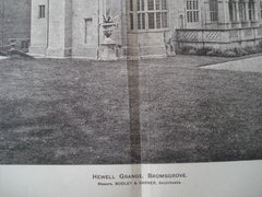 Hewell Grange in Bromsgrove, England, 1893. Bodley & Garner. Photogravure
