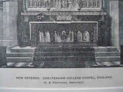 Reredos: Cheltenham College Chapel in England, 1904. H.A. Prothero. Photo