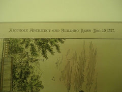 Residence of Mr. G. C. Wilkins in Baltimore MD. 1877. J. Appleton Wilson. Original Plan