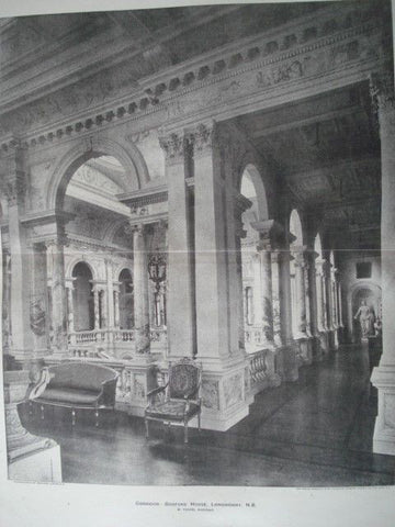 Corridor: Gosford House, Longniddry, Scotland, 1895. W. Young. Photogravure