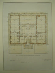 Plan of the Maryland Institute Building in Baltimore MD, 1907. Pell & Corbett. Original Plan