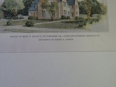 Rees Scully House, Pittsburgh, PA, 1928, Original Plan. Ludlow & Schwab, Arch.