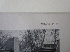 Morse House, Elizabeth, NJ, H.G. Morse, Arch., 1921, Lithograph