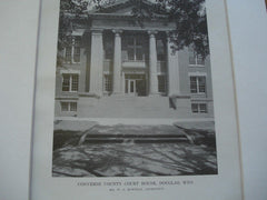 Converse County Court House, Douglas, WY, 1916. W.N. Bowman. Lithograph