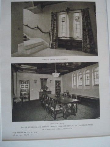 Office & Studio, George Harrison Phelps, Inc., Detroit MI, 1926. Smith, Hinchman & Grylls