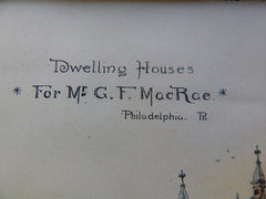 Houses, G.F MacRae, Philadelphia, PA, Joseph Fry, Architect, 1890 ,Original Plan