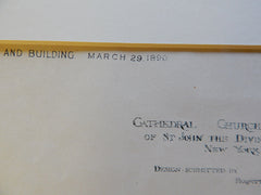 North Elevation, Cathedral Church of St. John the Divine, NY, 1890, Parfitt Bros