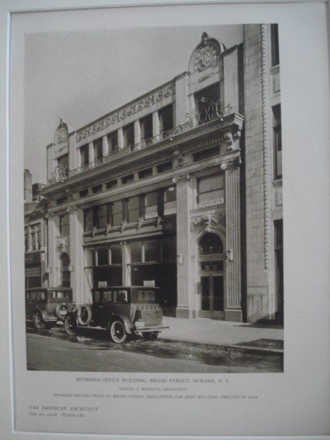 Buerman Office Building, Newark NJ, 1926. Daniel J. Scrocco. Lithograph