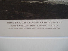 Brescia Hall, College of New Rochelle NY, 1927. Henry J. Mcgill & Talbot F. Hamlin