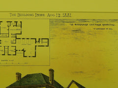 The Buchanan Cottage Hospital, St. Leonard's-on-Sea,Hastings, UK, 1881, Original Plan.