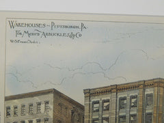 Warehouses for Messrs. Arbuckles & Co., Pittsburgh, PA, 1882. W. S. Fraser.