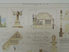 Details, Bridgewater Memorial Library, Bridgewater, MA, 1882. Rotch & Tilden.