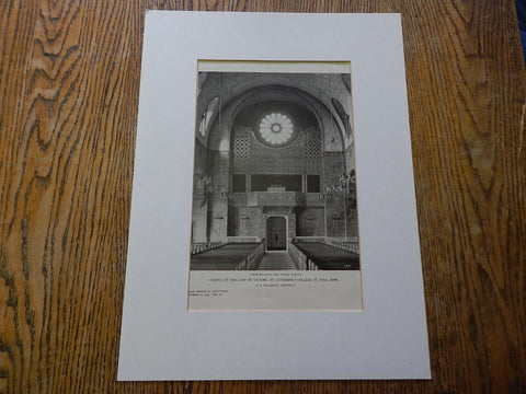 Balcony and Screen, Chapel of Our Lady of Victory, St. Catherines College, St. Paul, MN, 1924. H. A. Sullwold.