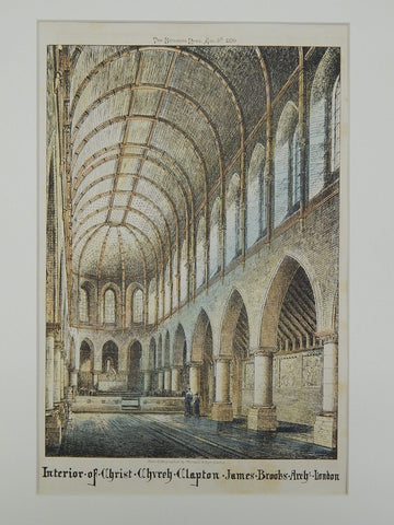 Interior of Christ Church, Clapton, Middlesex, England. 1870. James Brooks. Original