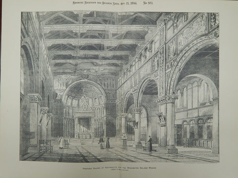 Church for the Winchester College Mission in Portsmouth, England, 1894.  Joseph H. Ball