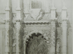 Main Doorway of El Carmen in S. Luis Potosi, Mexico, 1900. Original