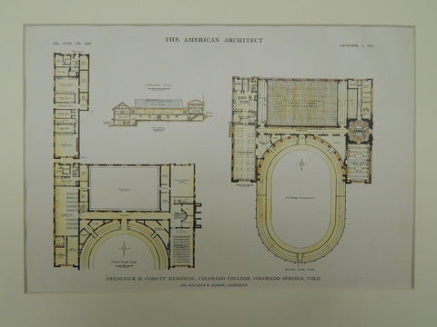 Frederick H. Cossitt Memorial Colorado College, Colorado Springs CO, 1915. Maurice B. Biscoe