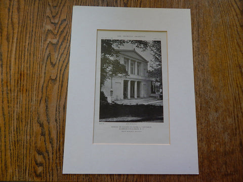 Main Entrance, School on Estate of Frank A. Vanderlip, Scarboro-On-Hudson, NY, 1919, Lithograph. Welles Bosworth.