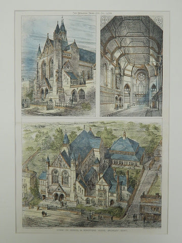 Congregational Church School & Minister's House in Bromley, Kent, England, 1880. John Sulman