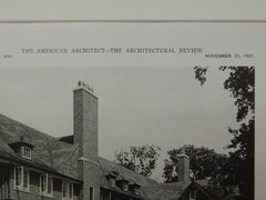 Alternate Perspective, Detroit Golf Club, Detroit, MI, 1921, Lithograph. Albert Kahn.