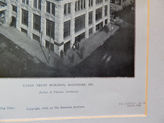 Union Trust Building, Baltimore, MD,1905, Lithograph. Parker/Thomas.