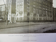 Manhassett Apartment House,Broadway,108/109th Sts.,NY,1905 Llithograph. Wolf, Janes, & Leo.