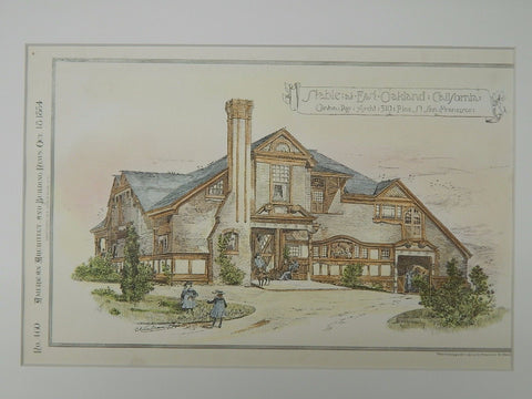 Stable at East Oakland, CA, 1884, Original Plan. Clinton Day.