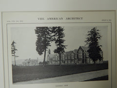 Floor Plan & View of Hall of Arts and Sciences, Reed College, Portland, OR, 1914. Doyle & Patterson.