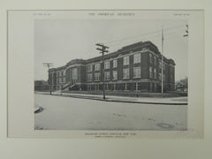 Delaware School, Syracuse, NY, 1921, Lithograph. James A. Randall.