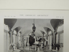 Loggia & Living Room, House of Charles L. Briggs, Miami, FL, 1919, Lithograph. Gordon E. Mayer.
