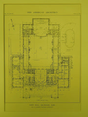 First Floor, Town Hall, Arlington, MA, 1914, Original Plan. R. Clipston Sturgis