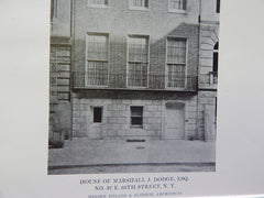 House of Marshall J. Dodge, No.37 E.68th St, NY,1915. Lithograph. Delano & Aldrich.
